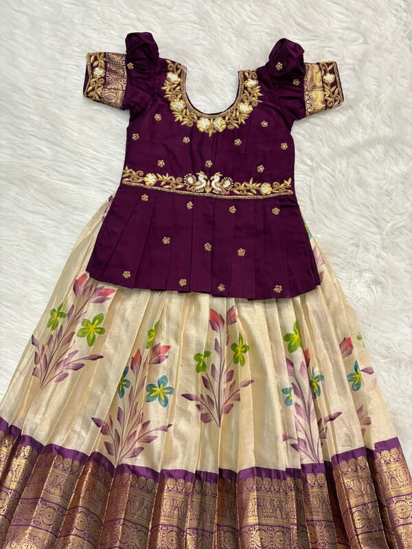 P110: Beautiful Kids Maggamwork Lehenga Set P110: Beautiful Kids Maggamwork Lehenga Set