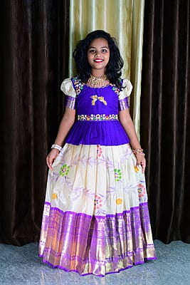 P111: Beautiful Kids Maggam Work Lehenga Set