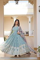 P408: Beautiful Georgette Frock With Duppata