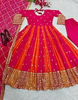 Georgette Long Frock with Dupatta -5