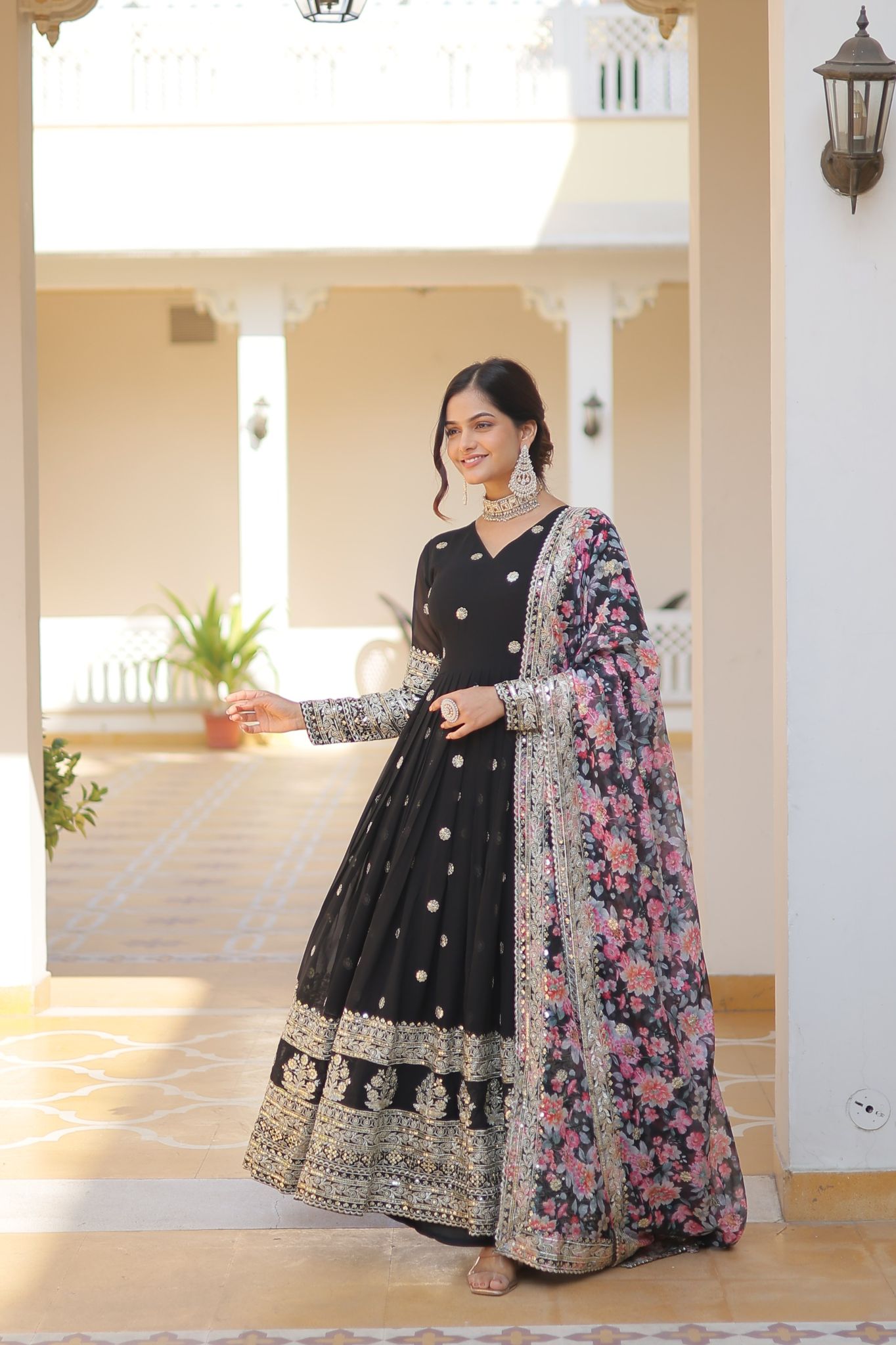 P408: Beautiful Georgette Frock With Duppata