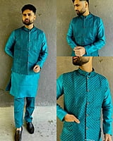 Men Kurta Pajama Set with Jacket