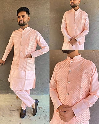 Men Kurta Pajama Set with Jacket