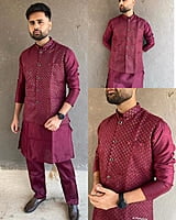 Men Kurta Pajama Set with Jacket