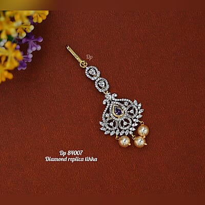 V63: Beautiful Diamond Replica  Maang Tikka