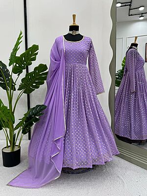 V509: Beautiful Georgette frock with duppata
