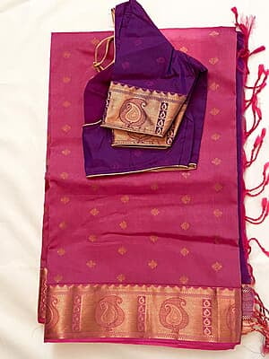 B1260: Ready to Ship Soft Silk Saree With Stitched Blouse