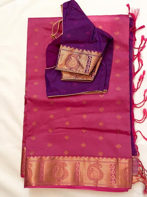 B1260: Ready to Ship Soft Silk Saree With Stitched Blouse B1260: Ready to Ship Soft Silk Saree With Stitched Blouse