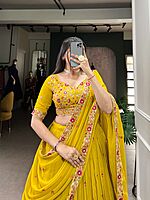 V673: Designer Georgette Lehenga Set
