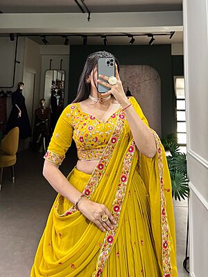 V673: Designer Georgette Lehenga Set
