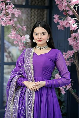 V301:Beautiful Georgette frocks with duppata