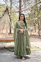 V510: Beautiful Georgette frocks with duppata