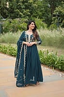 V301:Beautiful Georgette frocks with duppata V301:Beautiful Georgette frocks with duppata