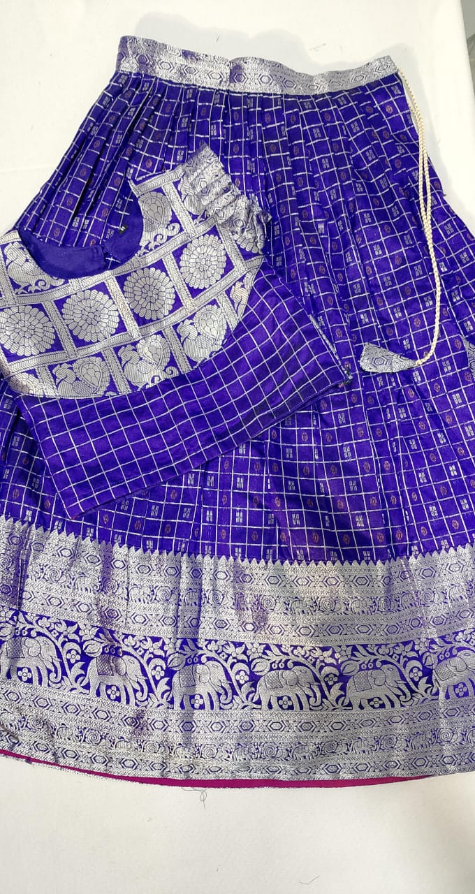 K014: Ready To Ship Beautiful Banarasi Kids Lehenga Set