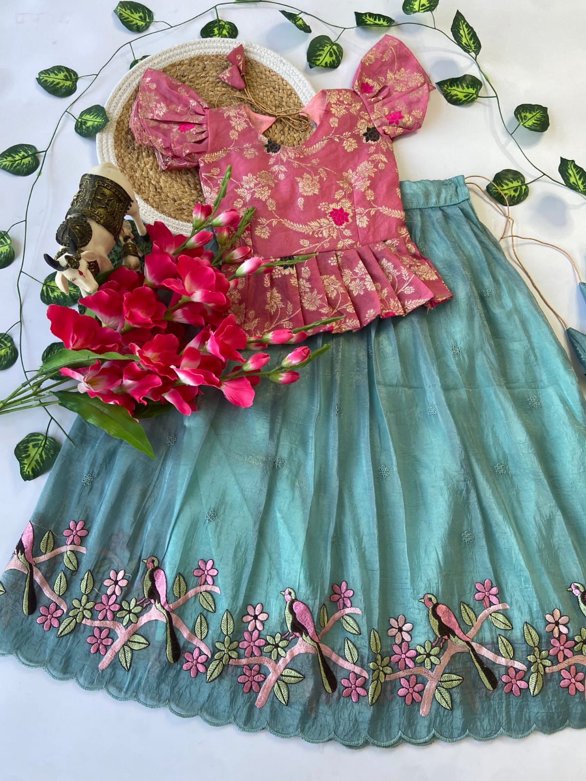 P509: Beautiful Crushed Silk Lehanga Sets P509: Beautiful Crushed Silk Lehanga Sets