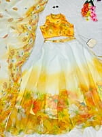 V183: Beautiful Organza crop top Lehanga sets V183: Beautiful Organza crop top Lehanga sets