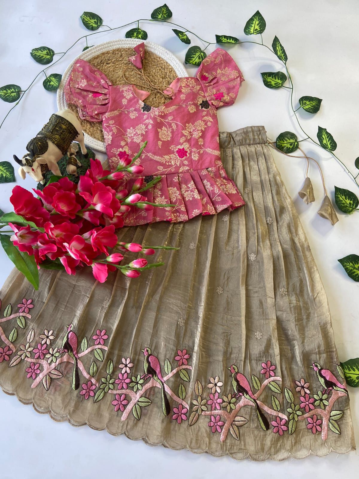 P509: Beautiful Crushed Silk Lehanga Sets P509: Beautiful Crushed Silk Lehanga Sets