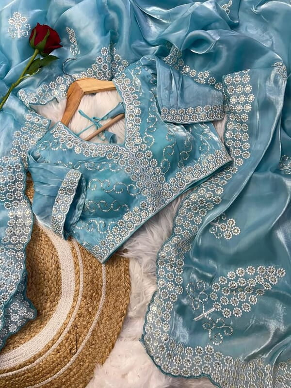 M1230:Ready to ship Jimmy choo saree with stitched blouse M1230:Ready to ship Jimmy choo saree with stitched blouse