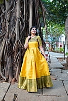 V144: Beautiful Kanjivaram Long Frocks V144: Beautiful Kanjivaram Long Frocks