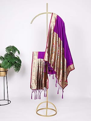 B468: Designer Soft Silk Paithani Duppata