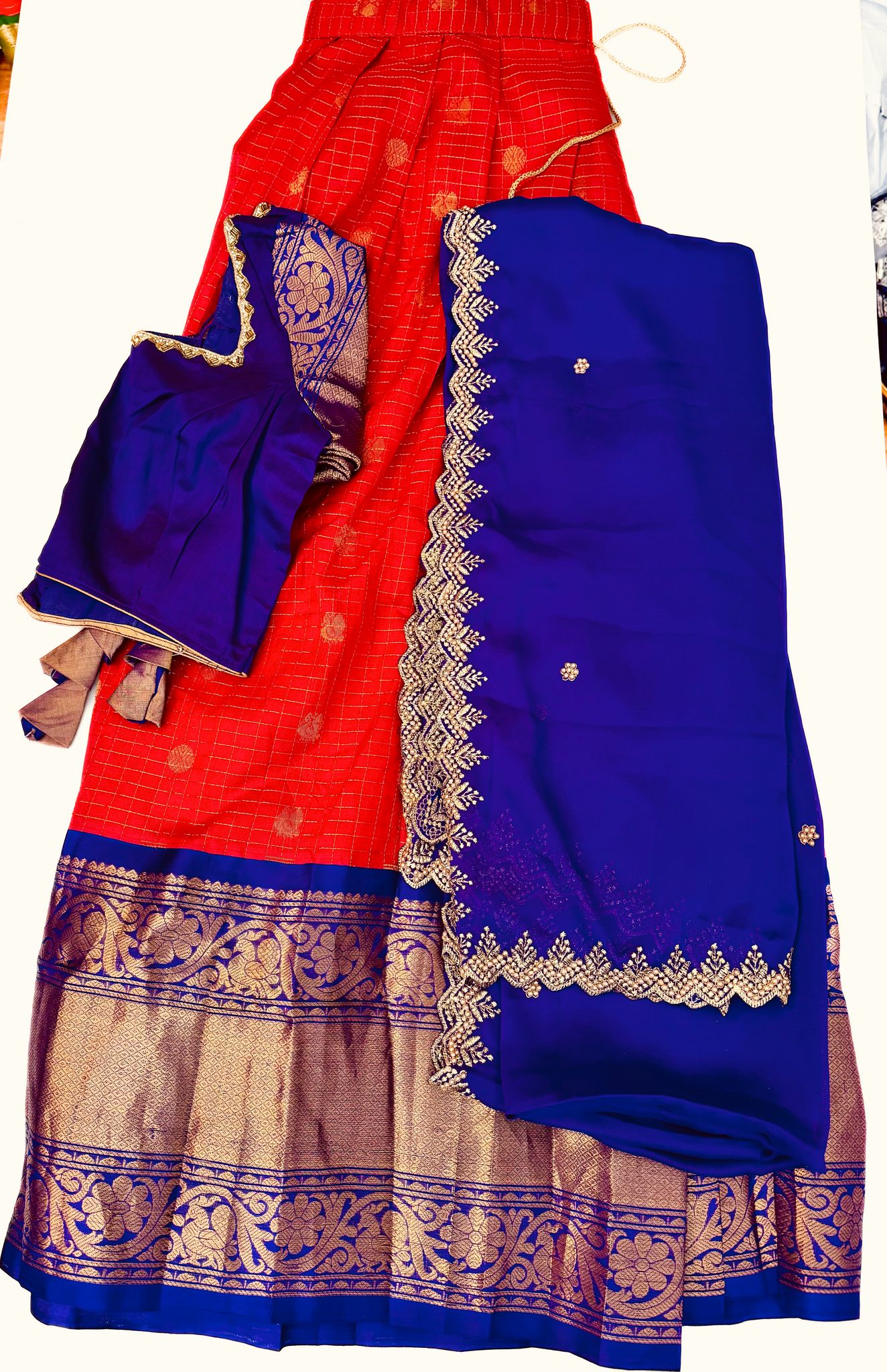 P88:Pure Handloom Ready To Ship Beautiful Lehenga Set