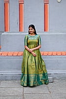 V144: Beautiful Kanjivaram Long Frocks V144: Beautiful Kanjivaram Long Frocks