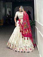 P708: Beautiful Dola Silk Lehangas Comes With Gajji Silk Duppata