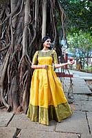 V144: Beautiful Kanjivaram Long Frocks V144: Beautiful Kanjivaram Long Frocks