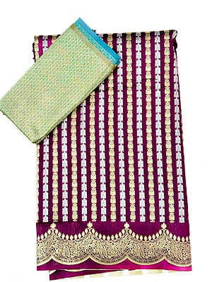 B2010: Ready To Ship Banarasi Silk With Stitched Blouse