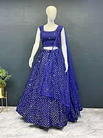 V107: Designer Georgette Sequins Work Lehanga Sets V107: Designer Georgette Sequins Work Lehanga Sets
