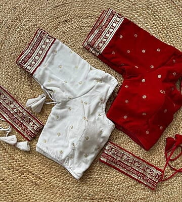 V146: Beautiful Readymade velvet blouses with belt