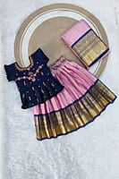 B3342: Beautiful Soft Silk Kids Designer Lehenga Set B3342: Beautiful Soft Silk Kids Designer Lehenga Set