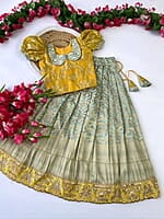 P164: Beautiful Dola Silk Kids Lehenga Sets P164: Beautiful Dola Silk Kids Lehenga Sets