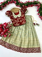 P164: Beautiful Dola Silk Kids Lehenga Sets P164: Beautiful Dola Silk Kids Lehenga Sets