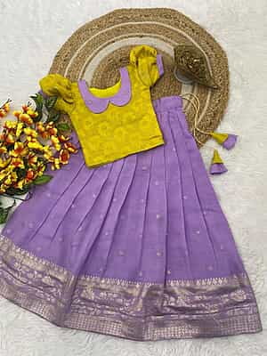 P65: Beautiful Kids Dola Silk Lehenga Sets