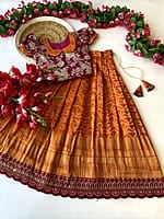 P164: Beautiful Dola Silk Kids Lehenga Sets P164: Beautiful Dola Silk Kids Lehenga Sets