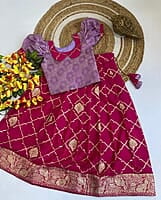 P163: Beautiful Dola Silk Kids Lehenga Sets P163: Beautiful Dola Silk Kids Lehenga Sets