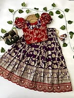 P163: Beautiful Dola Silk Kids Lehenga Sets P163: Beautiful Dola Silk Kids Lehenga Sets