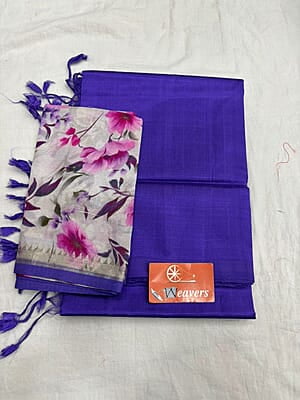 M1240:Pure Handloom Mangalagiri Silk Saree With Stitched Blouse