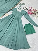 V149: Beautiful 3pc Chinnon Anarkali Dress Sets