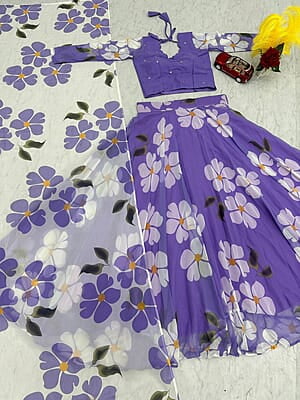 V150: Beautiful Georgette Croptop Lehanga Sets