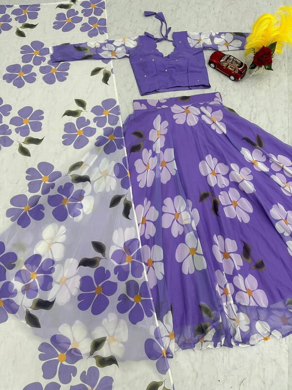 V150: Beautiful Georgette Croptop Lehanga Sets V150: Beautiful Georgette Croptop Lehanga Sets