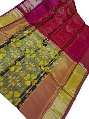 M1242:Beautiful Uppada soft silk sarees it comes with unstitched blouse