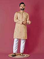 P615: Mens Silk Kurtapajama Sets