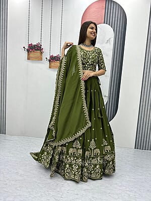 V151: Beautiful Chinnon Silk Lehanga Sets