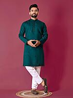 P615: Mens Silk Kurtapajama Sets