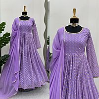 V509: Beautiful Georgette frock with duppata
