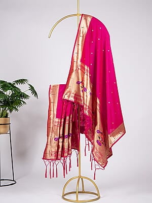 B449: Designer Soft Silk Paithani Duppata