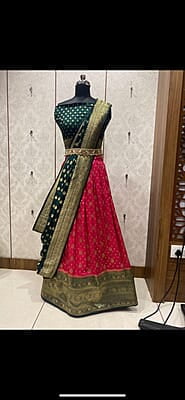 M1253:Banarasi silk lehenga Set with stitched Blouse and Duppata