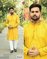 P616: Mens Chikan Work Kurta Pajama Sets